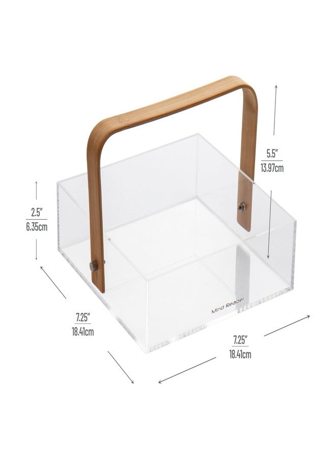 Mind Reader Napkin Holder, Kichen Storage, Countertop Organizer, Caddy, Kitchen, Acrylic, 7.25"L x 7.25"W x 5.5"H, Brown - Image 3