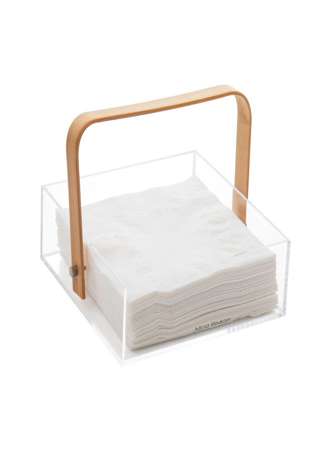 Mind Reader Napkin Holder, Kichen Storage, Countertop Organizer, Caddy, Kitchen, Acrylic, 7.25"L x 7.25"W x 5.5"H, Brown - Image 1