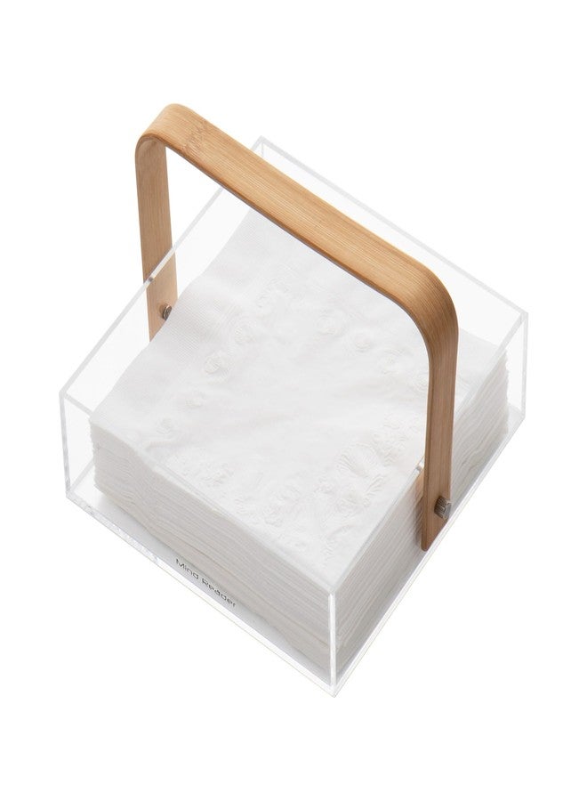 Mind Reader Napkin Holder, Kichen Storage, Countertop Organizer, Caddy, Kitchen, Acrylic, 7.25"L x 7.25"W x 5.5"H, Brown - Image 5