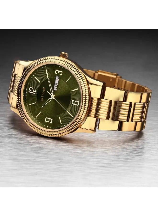 TITAN Men's Analog Round Shape Stainless Steel Wrist Watch - 1650YM08 - 47.7 Mm - Image 1