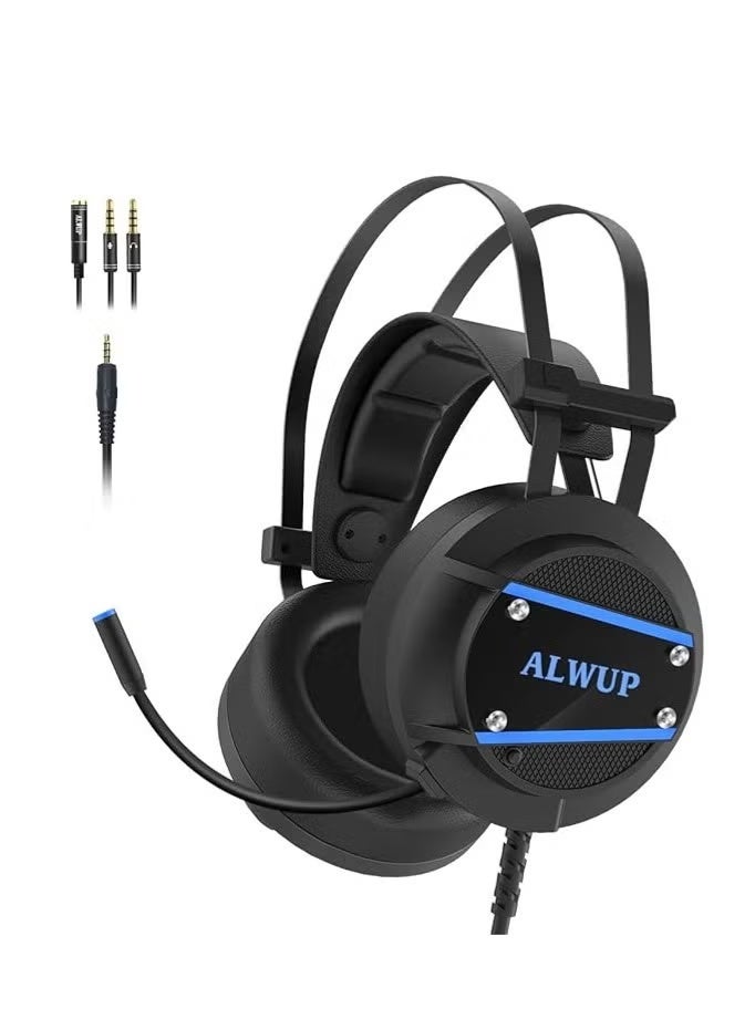 الوآب سماعة ألعاب ALWUP - ميكروفون متعدد الاتجاهات مضاد للضوضاء - لأجهزة إكس بوكس ​​وبلاي ستيشن 4 و5، ونينتندو سويتش، وأجهزة الكمبيوتر المحمولة، بصوت محيطي ستيريو، ووسادات أذن عميقة - A9 - Image 1