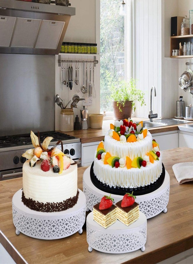 هيدوم طقم هيدوم مكون من 3 حوامل كيك، حوامل عرض حلويات، حوامل كيك دائرية معدنية، أطباق عرض حلويات الكب كيك، مناسبة لحفلات الزفاف والمناسبات وأعياد الميلاد - Image 5