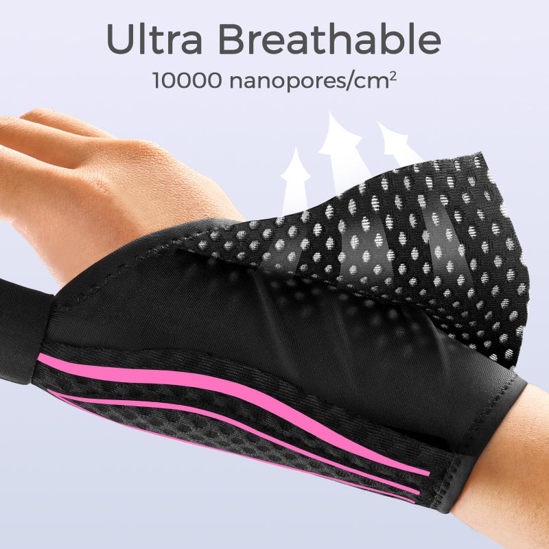 FREETOO Stable Thumb Brace Right Hand Left Hand for Arthritis Pain and Support, Thumb Splint for Trigger Thumb, Wrist Brace with Thumb Support for Tendonitis, De Quervains Tenosynovitis,Pink Right M - Image 4