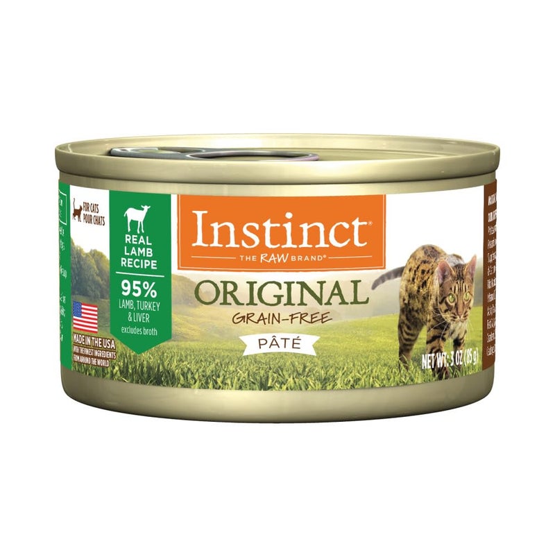 Instinct Original Pate Wet Cat Food, Grain Free Recipe - Real Lamb, 3 oz. Cans (Pack of 24) - Image 1