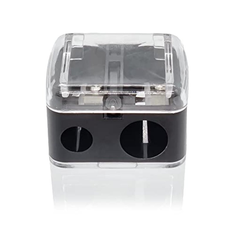 Make Up Sharpener - 2 Holes Dual Make up Pencil Sharpener, Pencil sharpeners Eyeliner Sharpener, Cosmetic Sharpener for Eyebrow Pencil, Eye Liner, Lip Liner and Brow Pencil (Pack of 1)