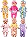 WONDOLL 6 Sets 1416 Inch Baby Doll Clothes New Born Doll Outfits with Rompers Accessories for 16inch Soft Body Dolls No Doll - Image 2