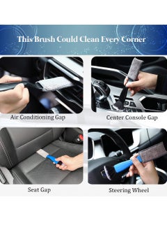 KASTWAVE Double Head Brush for Car Clean,Car Brushes for Detailing Interior,Car Detailing Brushes Exterior,Soft Car Detailing, 2PC Car Detailing Brush Brush(Double Head-Black, 2Pack)  - Image 2