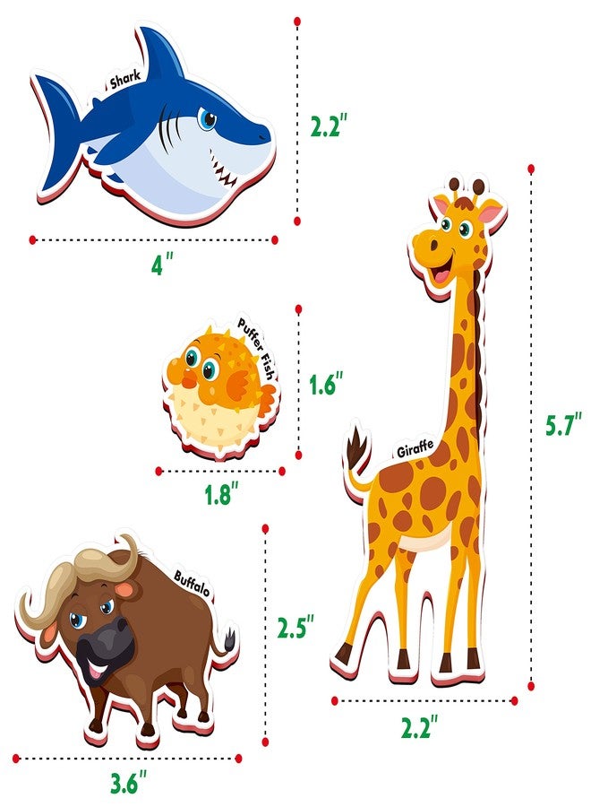 SpriteGru 60 PCS Cartoon Animals Zoo Magnets for Toddlers Kids, Perfect Preschool Learning - Image 2