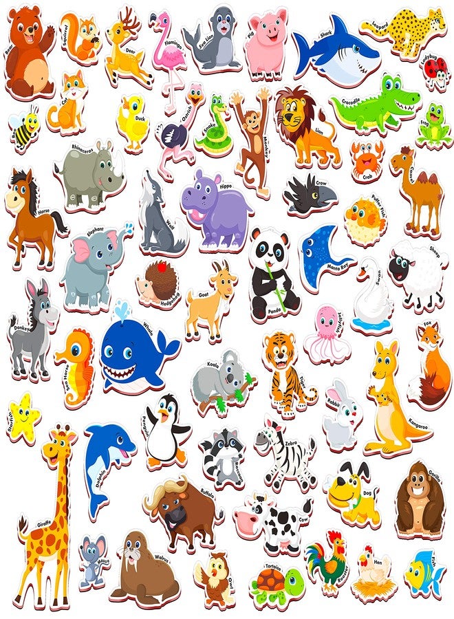 SpriteGru 60 PCS Cartoon Animals Zoo Magnets for Toddlers Kids, Perfect Preschool Learning - Image 1