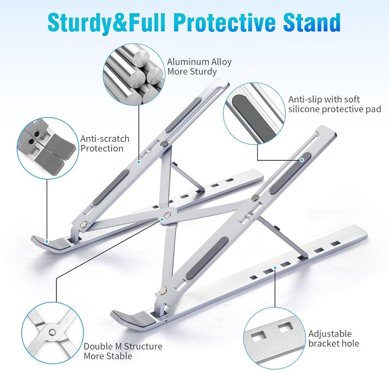 Adjustable Laptop Stand - Foldable Portable Riser for MacBook, Dell, HP, and More - Image 2