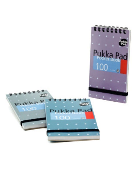 Pukka Pad Ruled Wirebound Metallic Pocket Notebook 100 Pages A7 (Pack of 6)