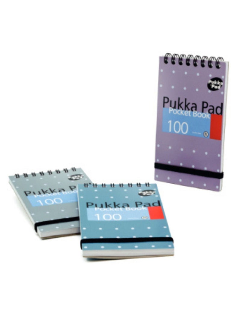 Pukka Pad Ruled Wirebound Metallic Pocket Notebook 100 Pages A7 (Pack of 6)