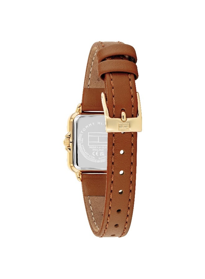 Tommy Hilfiger Women's Quartz Watch with Silver Dial and Tan Leather Strap - 1782859 - Image 3