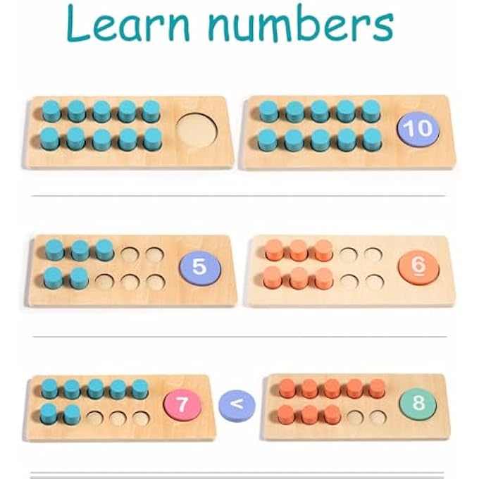 WOODEN NUMBER PUZZLE FOR KIDS,TODDLER 1-10 COUNTING KIDS, COUNTING BLOCKS SORTING TOYS EDUCATIONAL TOYS PRESCHOOL ACTIVITIES STACKING TOY,COLOR TEACHING TOYS LEARNING RESOURCES 1 YEAR OLD - Image 5