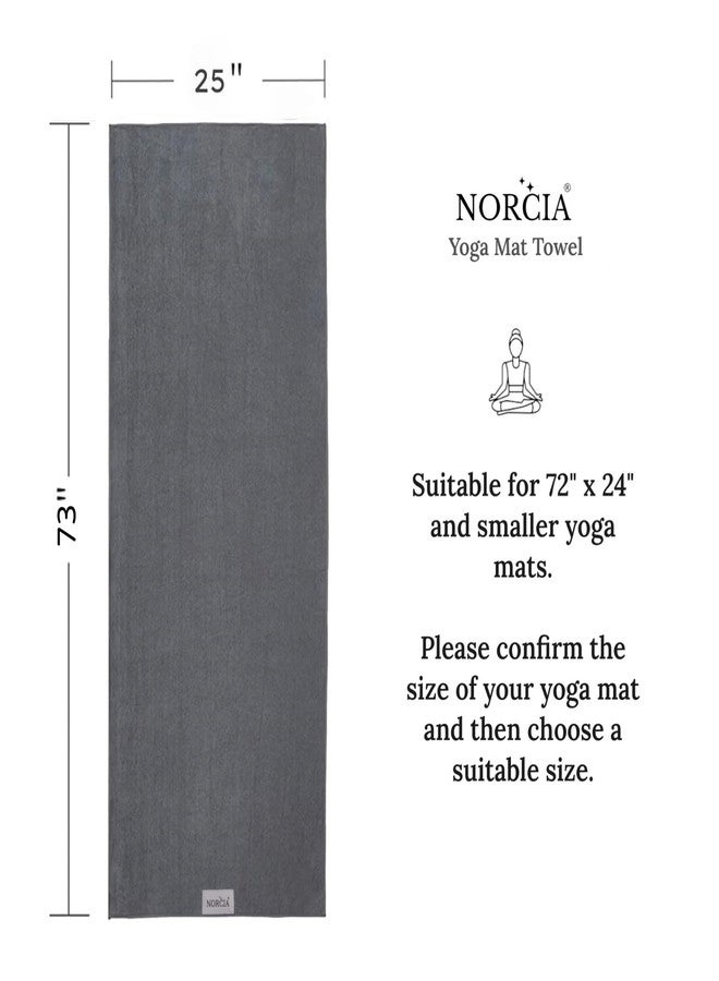 NORCIA Non Slip Yoga Towel with Corner Pockets, Mat-Sized 24"x72", 100% Microfiber Sweat Absorbent, Perfect for Hot Yoga, Bikram, Pilates and More (Grey) - Image 2