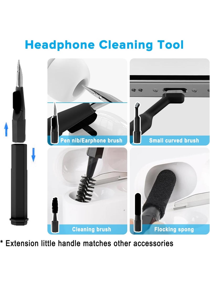 Egolav 20-in-1 multifunctional digital cleaning tool set Bluetooth headset compartment mechanical keyboard mobile phone charging port camera lens screen dust cleaning artifact portable dust removal brush business trip household cleaning combination (black) - Image 3