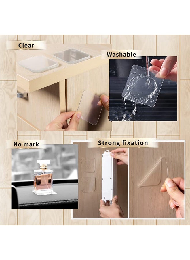 YJ 100pcs Double Sided Tape Double Sided Sticker Nano Tape Clear Double Sided Tape Home Office Supplies Wall Tape 5×5cm Clear - Image 4