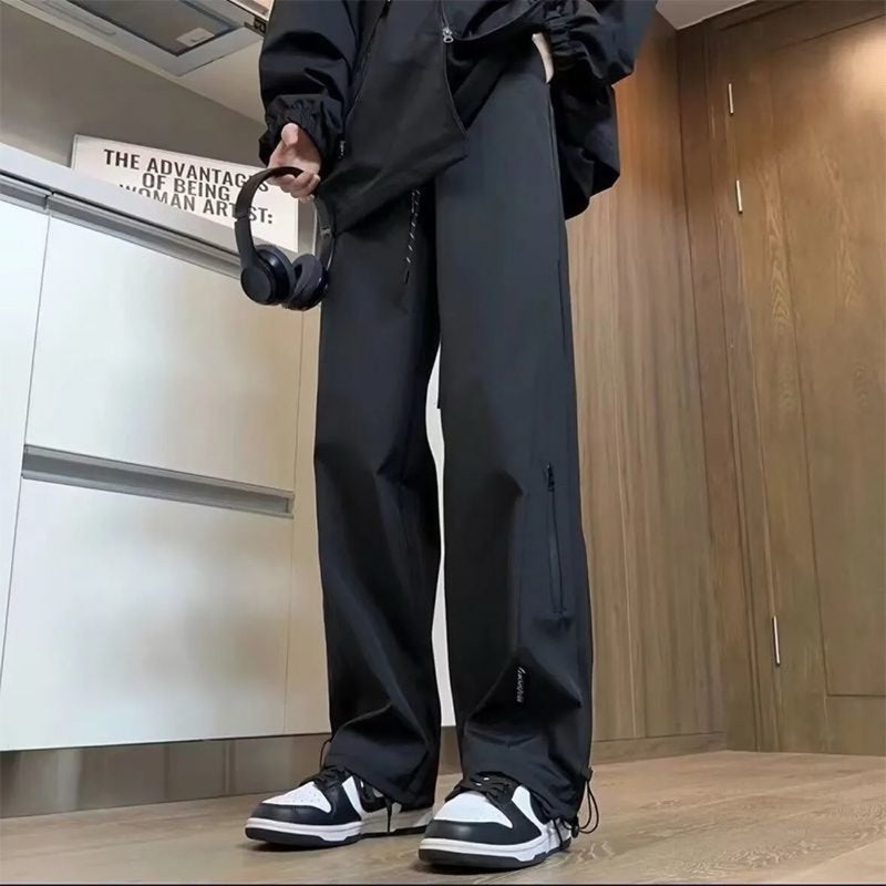 Qi Ta American Style Waterproof Cargo Pants for Spring Autumn Outdoor Tactical Straight Leg Fleece Lined Casual Trousers - Image 1