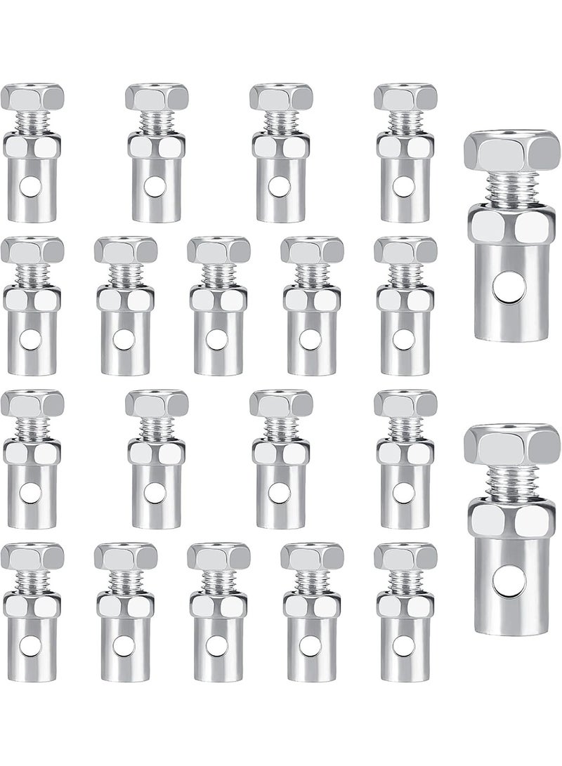 SUNSAR 20 Pack 1/8" Universal Throttle Cable Ends Stop Throttle Brake Cable Parts Lock Clamps for Go Kart Motorcycle Motorized Bike Lawn Mower - Image 1