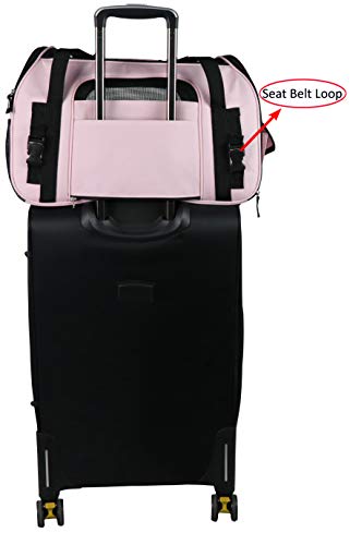 EliteField Soft Sided Pet Carrier (3 Year Warranty, Airline Approved), Multiple Sizes and Colors Available (Medium: 17" L x 9" W x 12" H, Pink) - Image 5