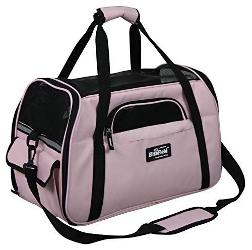 EliteField Soft Sided Pet Carrier (3 Year Warranty, Airline Approved), Multiple Sizes and Colors Available (Medium: 17" L x 9" W x 12" H, Pink) - Image 1