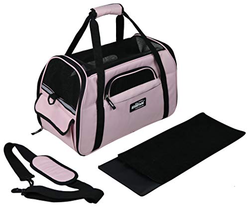 EliteField Soft Sided Pet Carrier (3 Year Warranty, Airline Approved), Multiple Sizes and Colors Available (Medium: 17" L x 9" W x 12" H, Pink) - Image 4