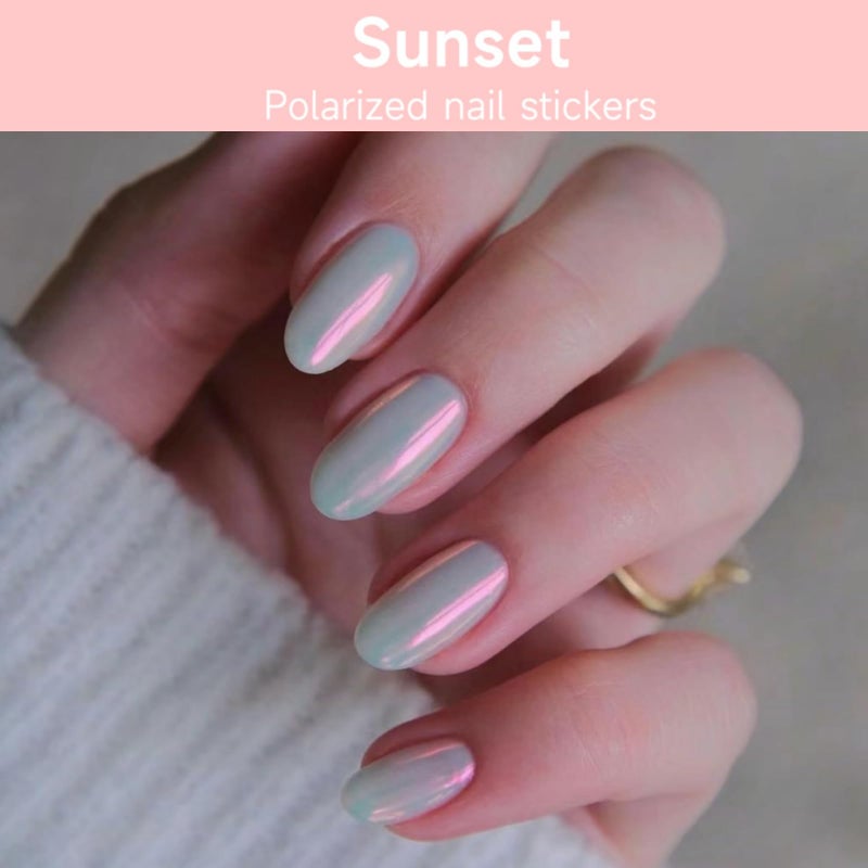 DUKASOU Semi Cured Gel Nail Strips, Sunset | 28 pcs Gel Nail Strips Work with Any UV Lamp, Salon Quality UV Nails Stickers, Easy to Apply for Home Nails DIY - Image 4