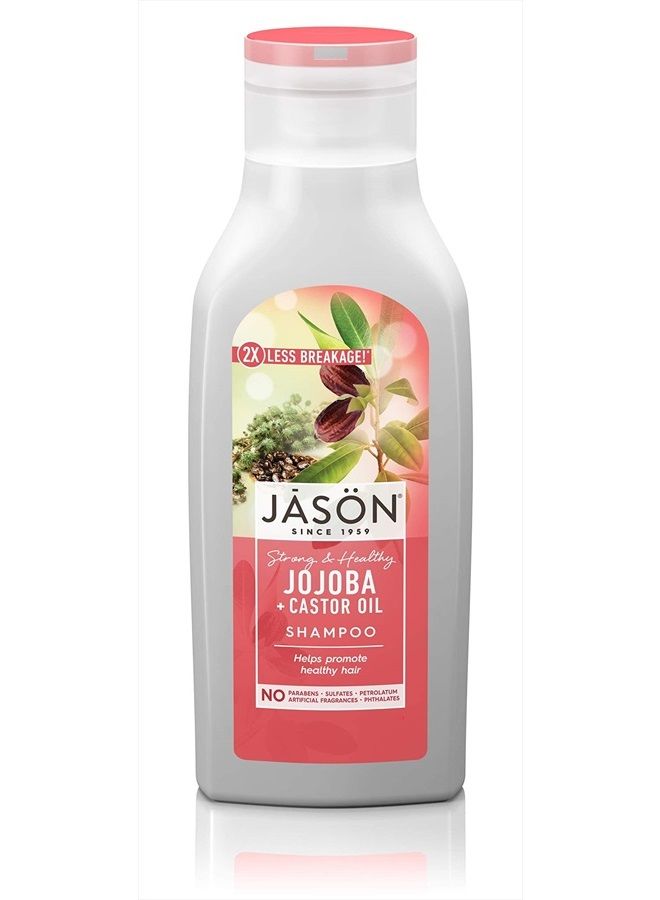 Jason Shampoo, Strong & Healthy Jojoba and Castor Oil, 16 Oz - Image 1
