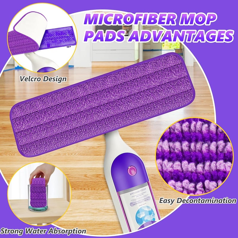 إكسجو 6 قطع من وسادات الممسحة المصنوعة من الألياف الدقيقة القابلة لإعادة الاستخدام لـ Swiffer PowerMop - عبوات وسادات الممسحة الكهربائية لممسحة الرش مقاس 13-15 بوصة، عبوات وسادات ممسحة الأرضيات الخشبية الصلبة قابلة للغسل في الغسالة لتنظيف الأسطح المتعددة - Image 3
