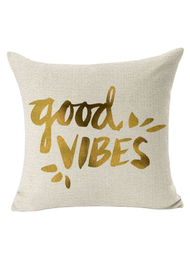 Square Shaped Printed Pillow Case Linen White - Image 1