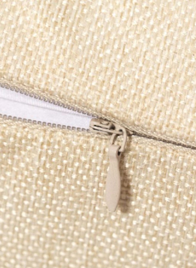 Square Shaped Printed Pillow Case Linen White - Image 3