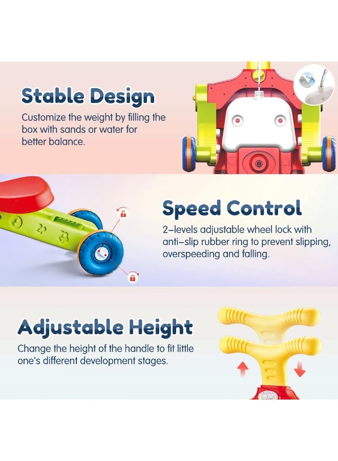 VATOS 5-in-1 Baby Walker, Sitting and Standing Walker, Assembly as a Scooter, Balance Bike, Push Walker, Activity Table, Detachable Panel, Push Walkers Toy with Music for Toddlers - Image 4