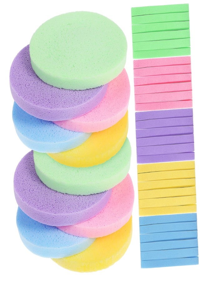 PartyKindom Facial Sponges 120 Pcs Compressed Makeup Removal Sponges for Gentle Exfoliating Cleansing - Image 1
