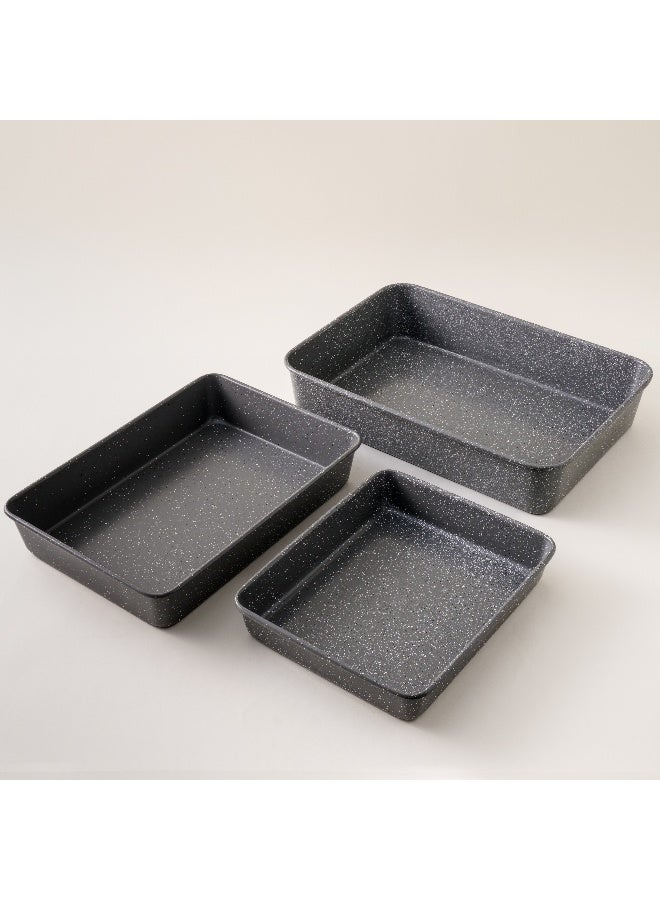 ALBERTO Carbon Steel Roaster Set 3Pcs 11Inch,13Inch, 15Inch In Grey - Image 2