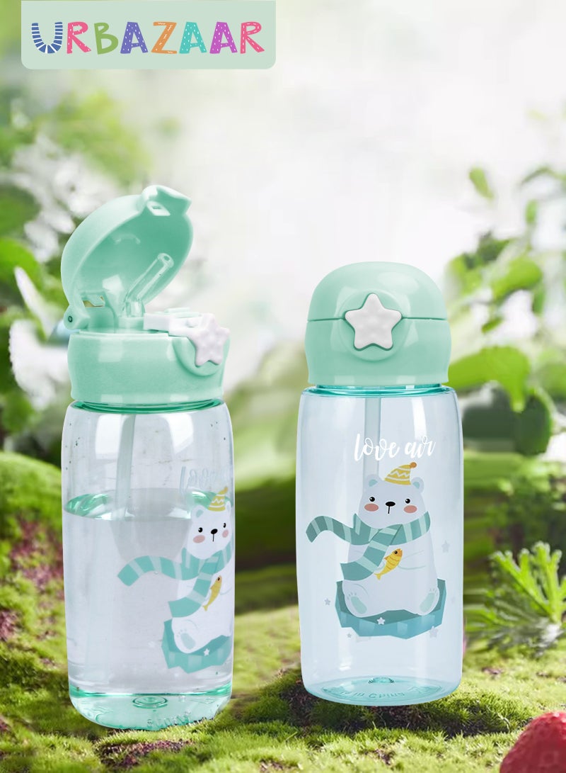 URbazaar Water Bottle for Kids With Straw & Handle - 19 oz BPA Free Kids Water Bottles, Spill Proof Cups for kids, Easy-Clean, Water Bottle With Straw,Kids Water Bottle For School,toddler water bottle - Image 1