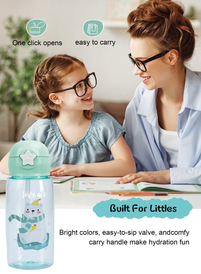 URbazaar Water Bottle for Kids With Straw & Handle - 19 oz BPA Free Kids Water Bottles, Spill Proof Cups for kids, Easy-Clean, Water Bottle With Straw,Kids Water Bottle For School,toddler water bottle - Image 4