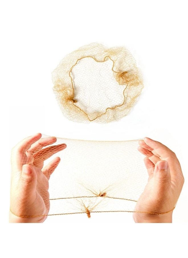 ICD - Hair Net 100 Pcs,20Inches Individual Packed Invisible Hair Nets Elastic Edge Mesh Hairnets for Food Service,Women,Buns,Ballet,Cooking(Light Brown) - Image 1