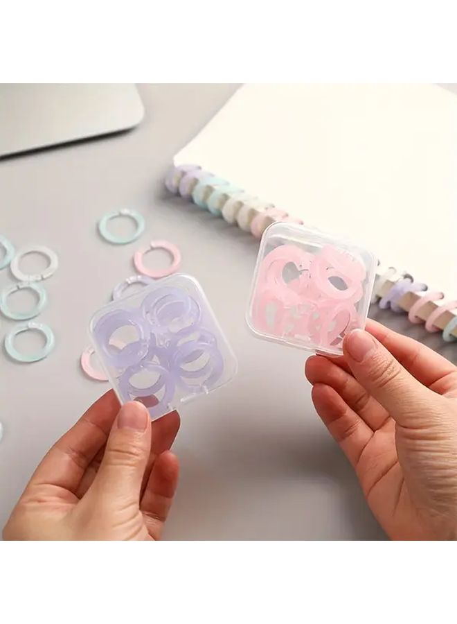 20 Pack Plastic Loose Leaf Rings in Yellow for Document Organization Office and Reading Enthusiasts 0.59 Inch Assorted Color Storage Box Included Desk Paper Organizer - Image 5