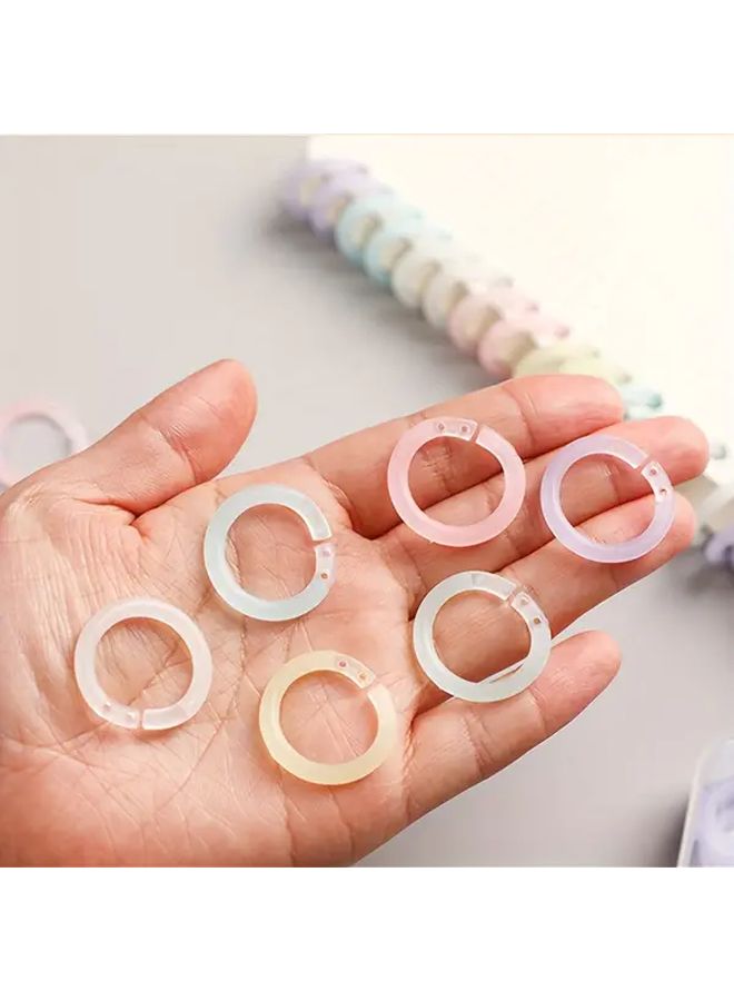 20 Pack Plastic Loose Leaf Rings in Yellow for Document Organization Office and Reading Enthusiasts 0.59 Inch Assorted Color Storage Box Included Desk Paper Organizer - Image 3