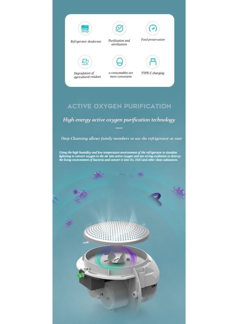 ROOTSENSE refrigerator odor-removing eggs can quickly kill bacteria, disinfect, inhibit bacteria growth, eliminate odors, extend freshness, and purify the air. - Image 3