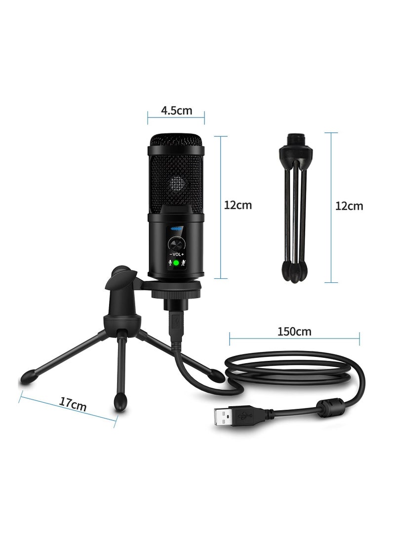 Y&D USB Microphone, With Built-In Headphone Jack & Volume Control, PC Microphone for Gaming Recording Streaming Voiceover  - Image 2