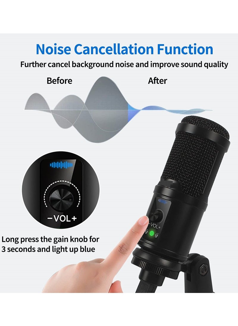 Y&D - USB Microphone, With Built-In Headphone Jack & Volume Control, PC Microphone for Gaming Recording Streaming Voiceover - Image 1