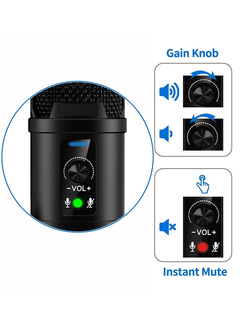 Y&D - USB Microphone, With Built-In Headphone Jack & Volume Control, PC Microphone for Gaming Recording Streaming Voiceover - Image 1