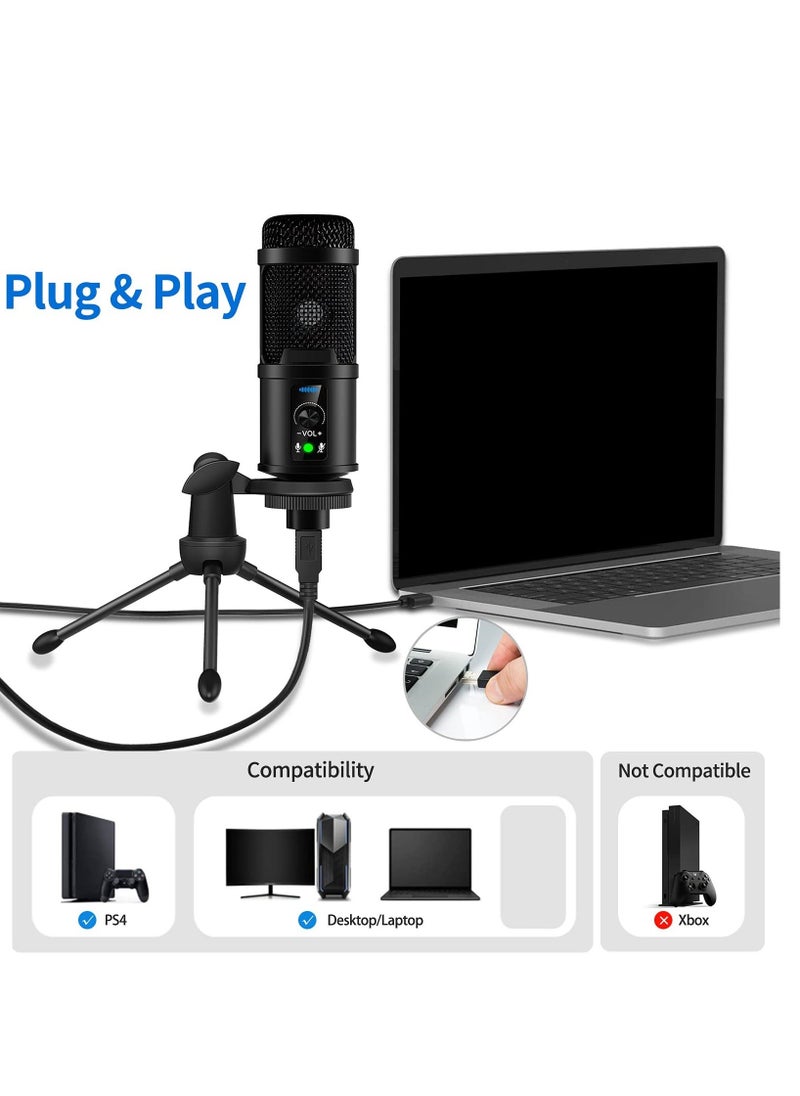 Y&D USB Microphone, With Built-In Headphone Jack & Volume Control, PC Microphone for Gaming Recording Streaming Voiceover  - Image 5