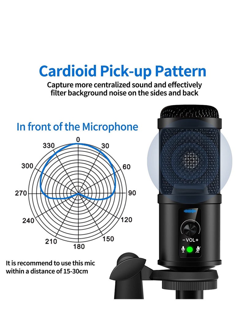 Y&D USB Microphone, With Built-In Headphone Jack & Volume Control, PC Microphone for Gaming Recording Streaming Voiceover  - Image 3