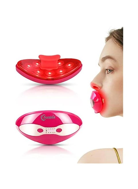 Red Light Device, 2 in 1 Lip and Eye Care Tool with Heated for Anti-Aging, Smooth Lip Wrinkles, Lip Plumper and Reduce Dark Circles,4 Levels Heating Temps, Red