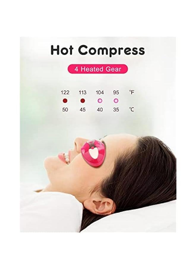 Red Light Device, 2 in 1 Lip and Eye Care Tool with Heated for Anti-Aging, Smooth Lip Wrinkles, Lip Plumper and Reduce Dark Circles,4 Levels Heating Temps, Red