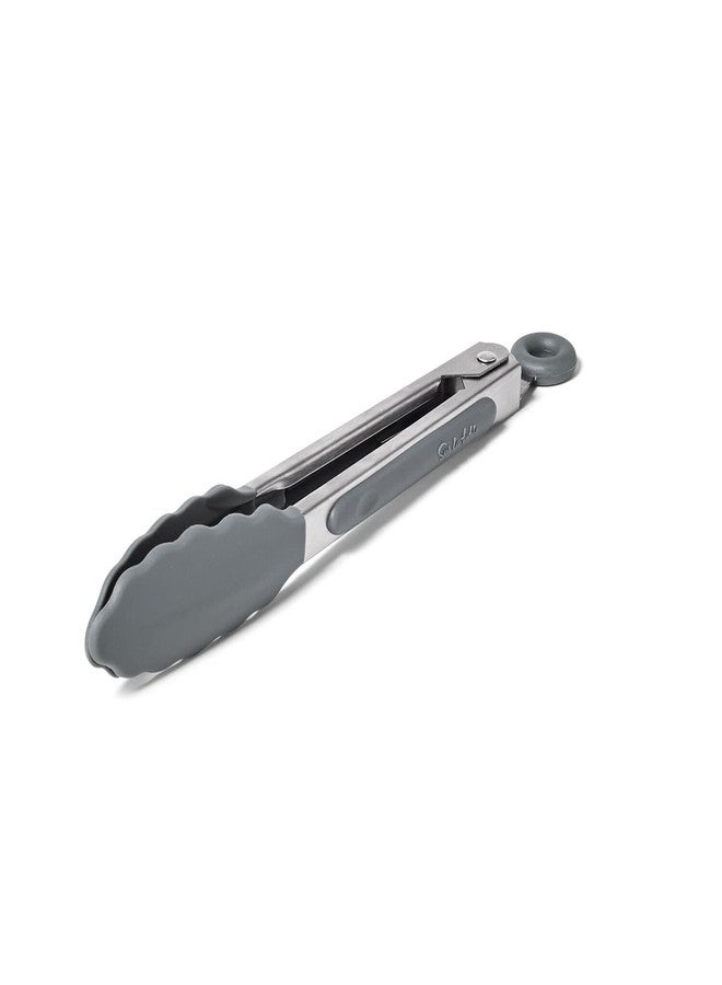 Sur La Table Silicone-Tipped Tongs, 7 in, Gray, Compact Nonstick- Tongs for Precision Plating and Small Plate Service, 7 in