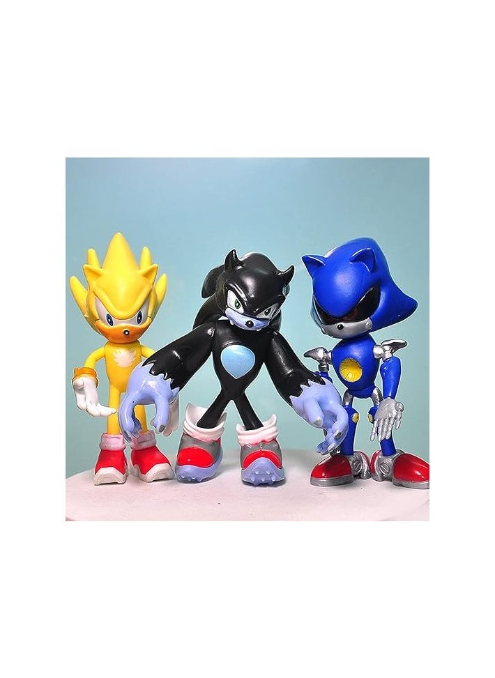 SONIC - Sonic The Hedgehog Action Figures 4.7'' Tall sonic figures toys Joint Movable Playsets Perfect Kids Cake Toppers Gifts - Image 1