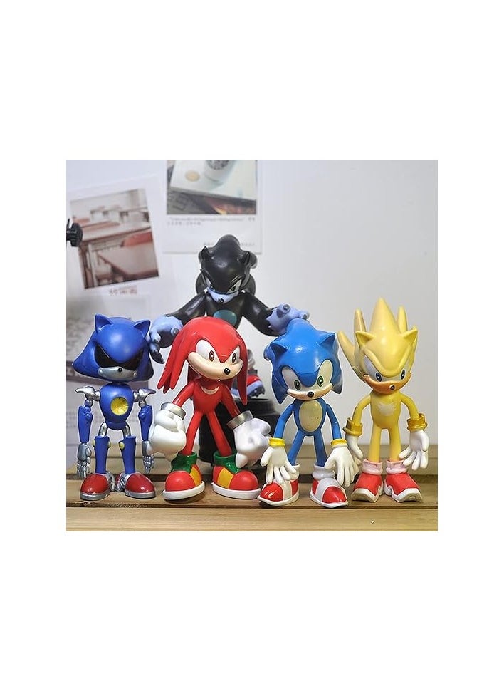 SONIC - Sonic The Hedgehog Action Figures 4.7'' Tall sonic figures toys Joint Movable Playsets Perfect Kids Cake Toppers Gifts - Image 1